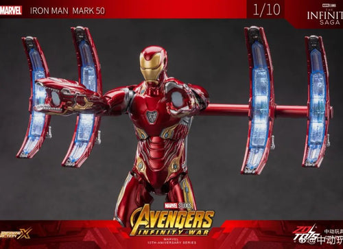 Load image into Gallery viewer, ZD Toys Marvel Avengers 1/10 Iron Man MK50 Action Figure Infinity War Scene

