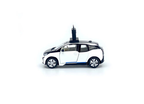 Load image into Gallery viewer, TINY HK #161 BMW i3 Marathon Clock Car (Capparius White) Diecast Car w/ sticker
