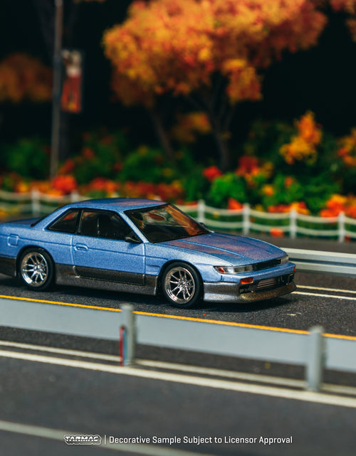 Load image into Gallery viewer, Tarmac Works 1/64 VERTEX Nissan Silvia (S13) Blue / Grey Model Car
