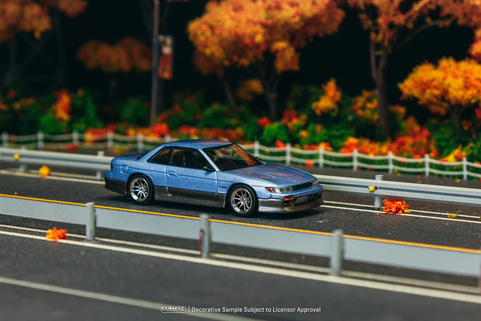 Tarmac Works 1/64 VERTEX Nissan Silvia (S13) Blue / Grey Model Car