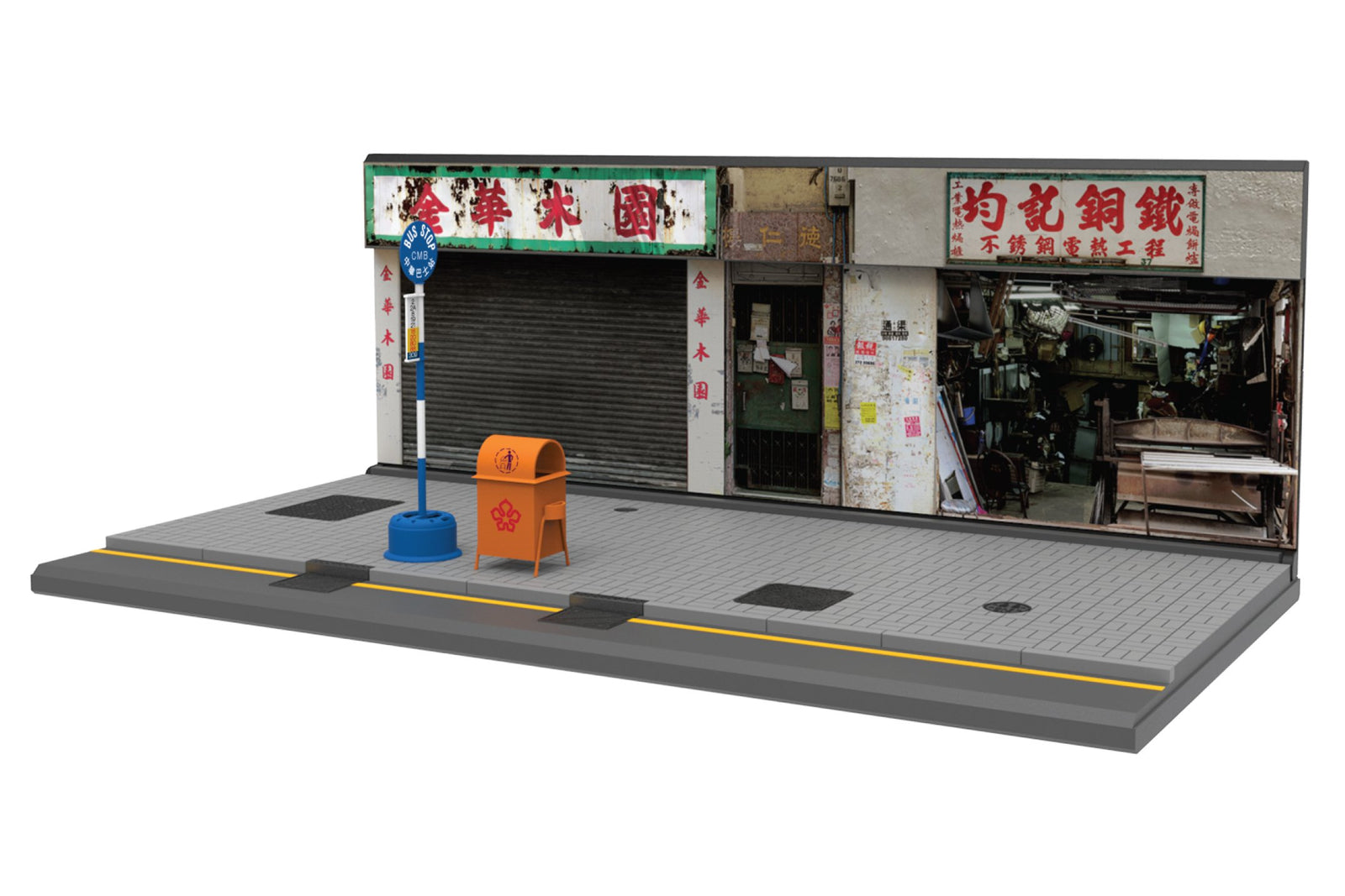TINY Hong Kong City HK S4 Scale 1/35 Cartful Old Street diorama Painted model