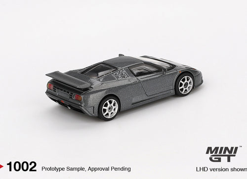 Load image into Gallery viewer, Mini GT #1002 Bugatti EB110 Super Sport Grigio Scuro Model Car
