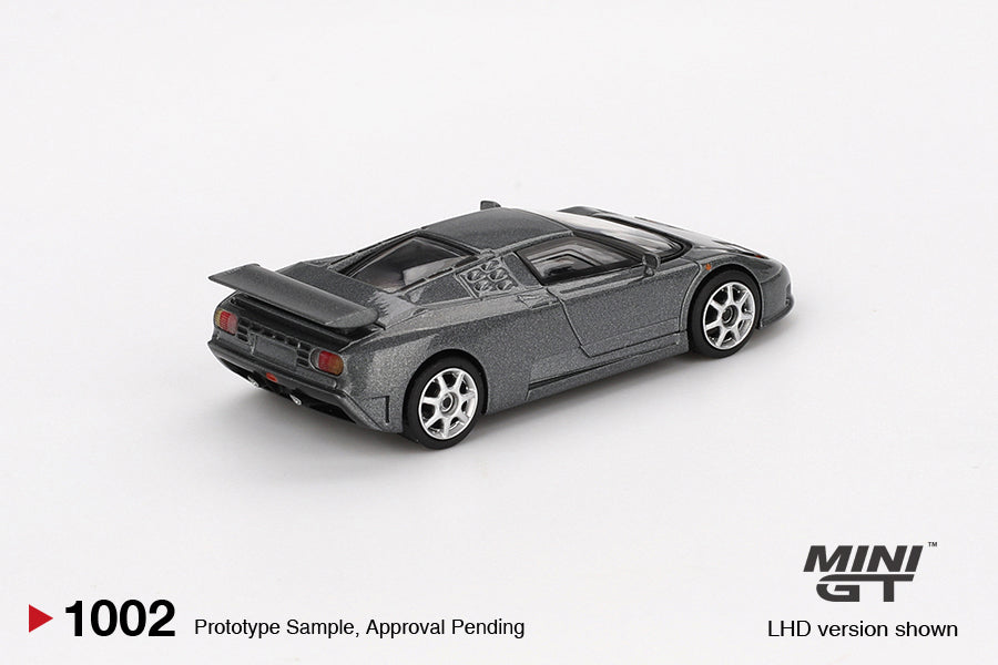 Mini GT #1002 Bugatti EB110 Super Sport Grigio Scuro Model Car