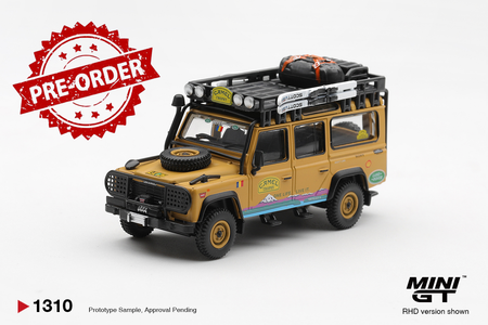 (Pre-order) Mini GT #1310 Land Rover Defender 110 1998 Camel Trophy CT36 Romania
