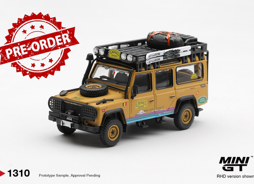Load image into Gallery viewer, (Pre-order) Mini GT #1310 Land Rover Defender 110 1998 Camel Trophy CT36 Romania
