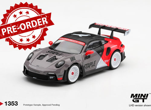 Load image into Gallery viewer, (Pre-order) Mini GT #1353 Porsche 911 GT3 RS STAPLE x INOZETEK Diecast Model Car
