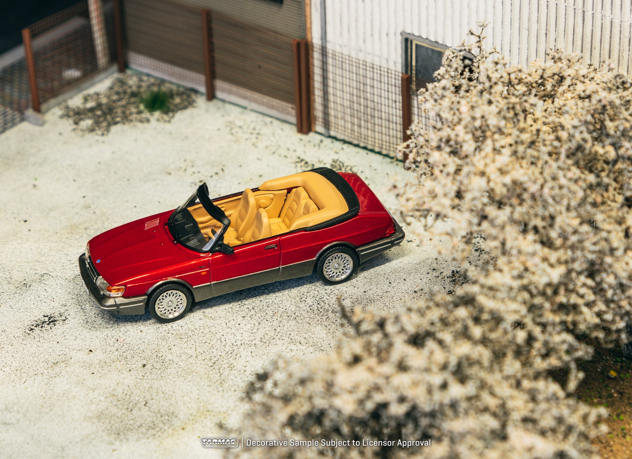 Tarmac Works 1/64 Saab 900 Turbo Convertible Red Diecast Model Car