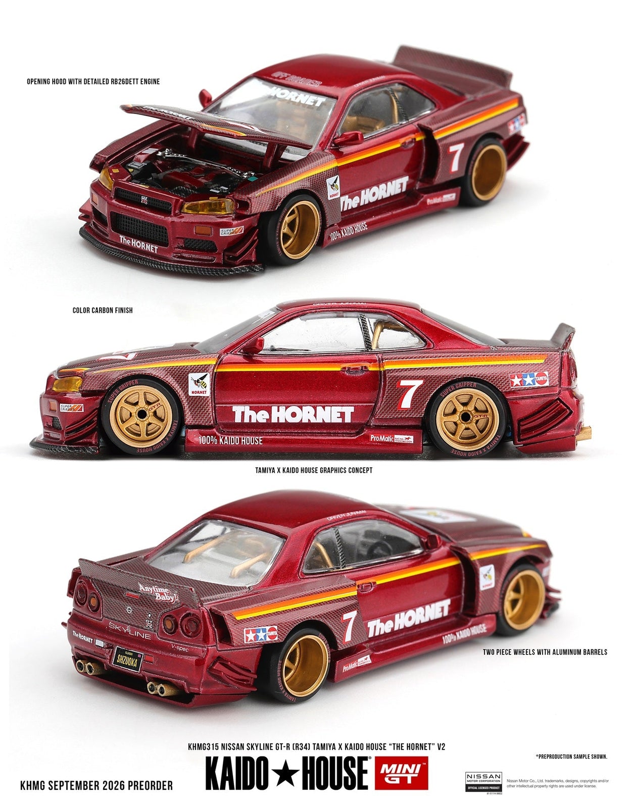 (Pre-order) Mini GT #315 Nissan Skyline GT-R (R34) TAMIYA x KAIDO HOUSE