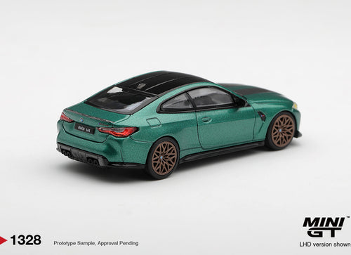 Load image into Gallery viewer, (Pre-order) Mini GT 1/64 #1328 BMW M4 CS Frozen Isle of Man Green Metallic LHD
