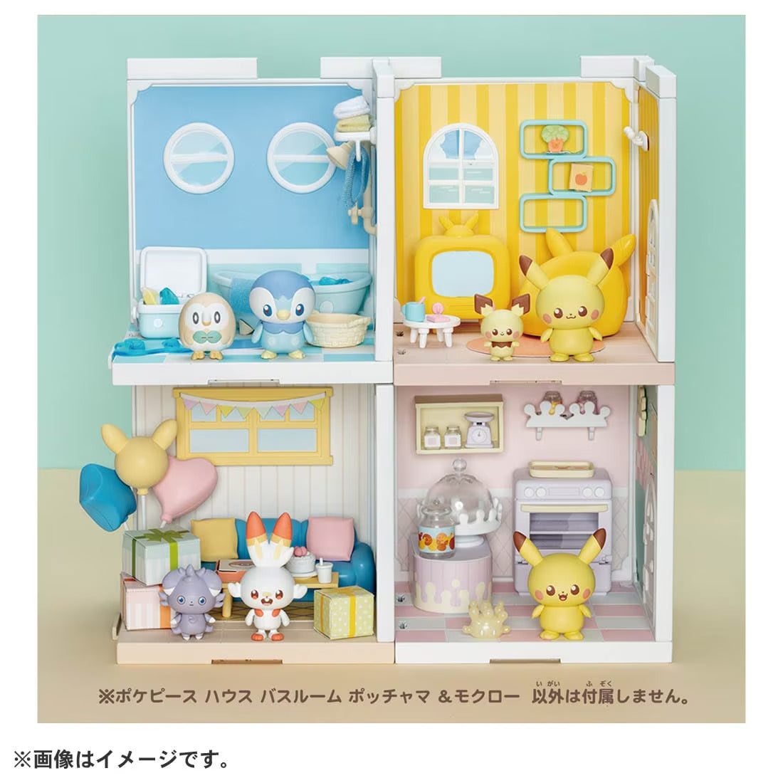 Takara Tomy Pokemon PokePiece House Bathroom Piplup & Rowlet  set