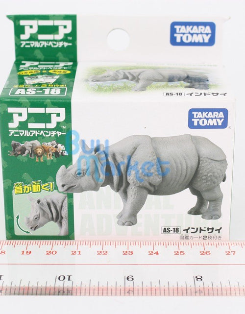 Load image into Gallery viewer, Takara Tomy ANIA Animal Action Figure AS-18 Indian Rhinoceros Unicornis Model
