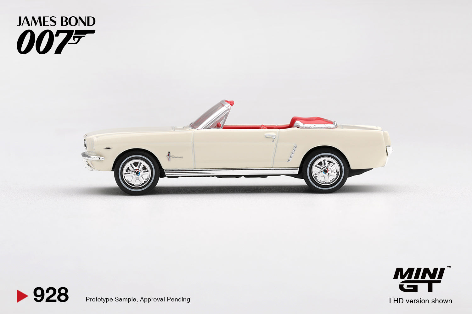 (Pre-order) Mini GT #928 007 Ford Mustang convertible 1964  “Goldfinger” Car