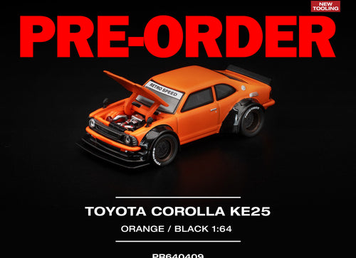 Load image into Gallery viewer, (Pre-order) POPRACE 1/64 TOYOTA COROLLA KE25 ORANGE Diecast Model Car
