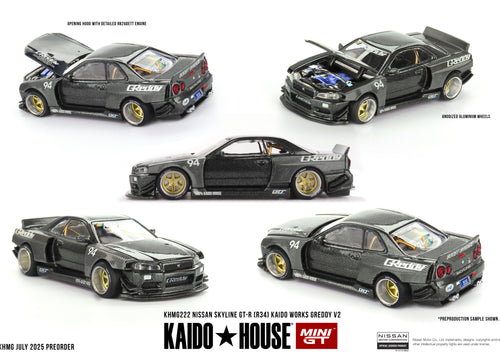 Load image into Gallery viewer, (Pre-order) Kaidohouse x MINI GT Nissan Skyline GT-R (R34) Kaido Works GReddy V2
