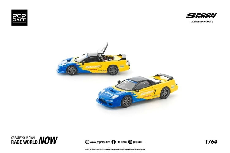 (Pre-order) POP RACE 1/64 HONDA NSX-R SPOON Diecast Model Car #PR640299