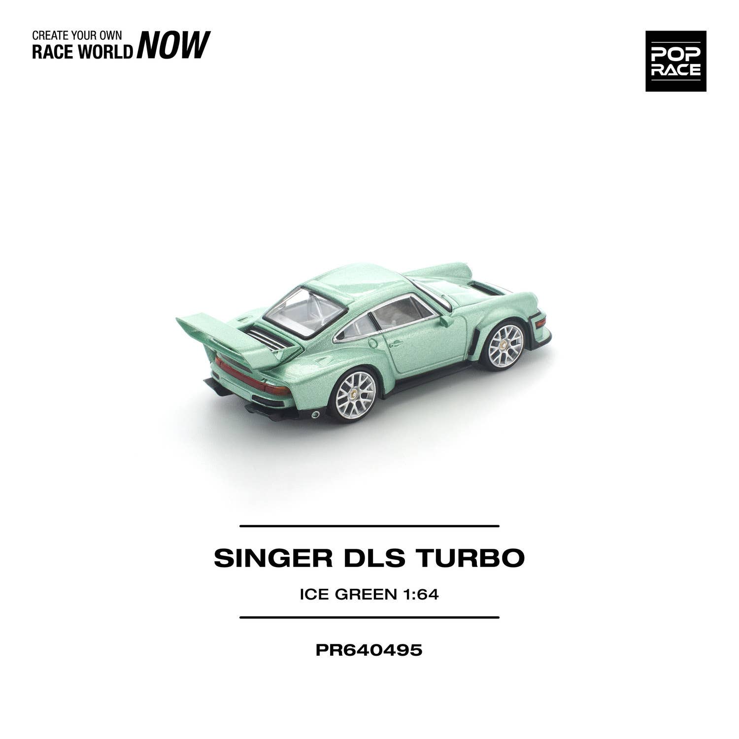 (Pre-order) POP RACE 1/64 SINGER DLS TURBO ICE GREEN Diecast Model Car #PR640495