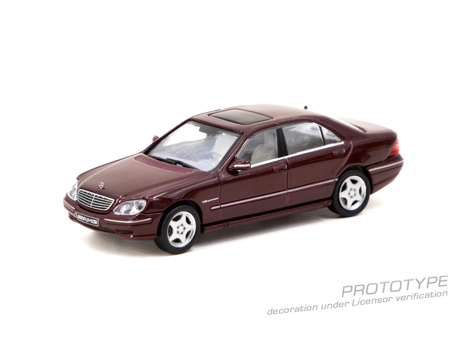 Tarmac Works 1/64 Mercedes-Benz S 55 AMG Bordeaux Red Metallic Model