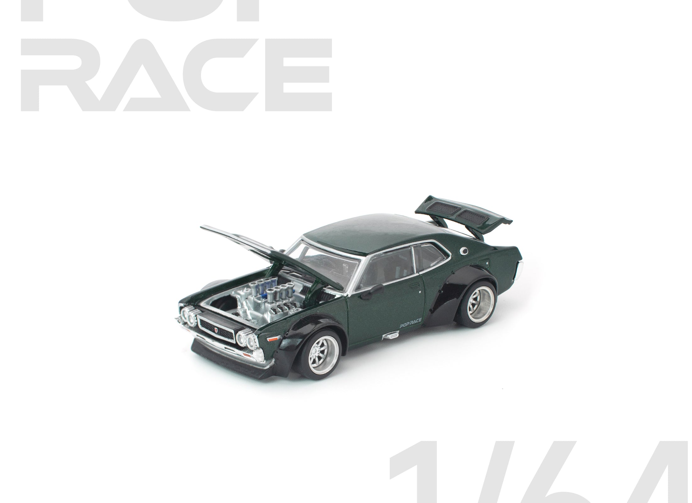 (Pre-order) POPRACE 1/64 LAUREL C130 GREEN Diecast Model Car #PR640331