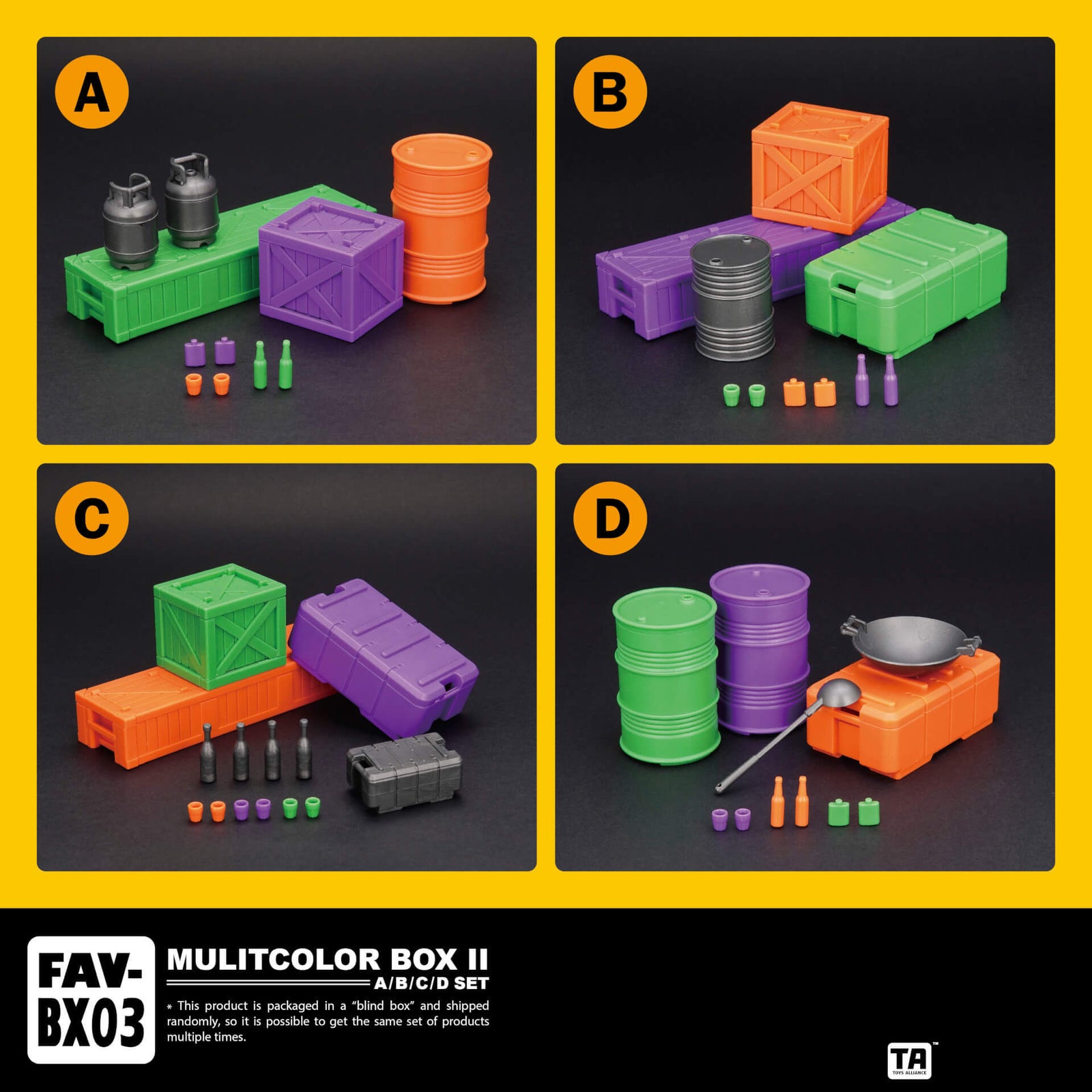 TOYS ALLIANCE FAV-BX03 Ostrich Express! MULTICOLOR BOX II (Full set of 4) 1:18
