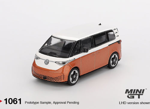 Load image into Gallery viewer, Mini GT #1061 Volkswagen ID.Buzz Candy White / Energetic Orange LHD
