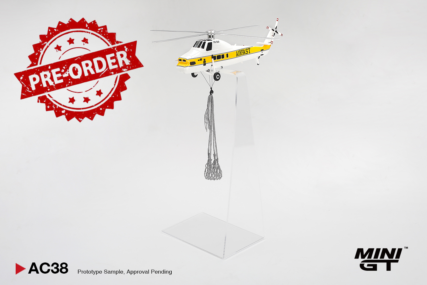 (Pre-order) Mini GT #MGTAC38 Sikorsky S58T Helicopter Camel Trophy 1985 Model