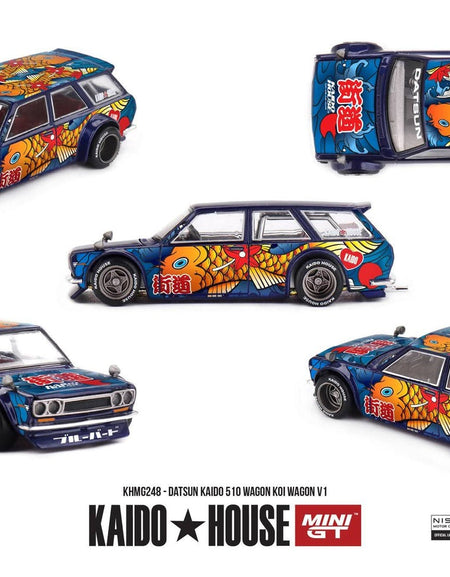 (Pre-order) Kaido House X Mini GT Datsun KAIDO 510 Wagon  Koi Wagon V1 #KHMG248