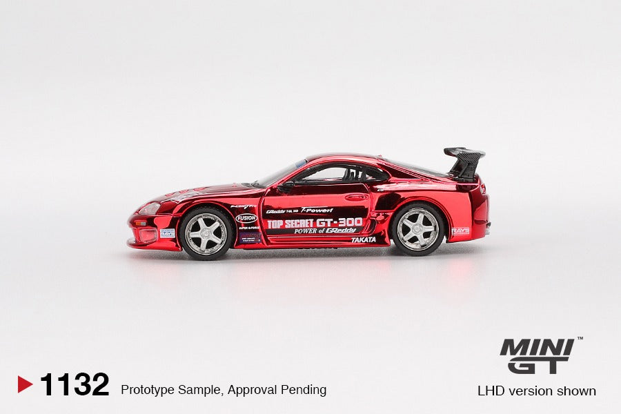 Mini GT #1032 Toyota Supra (A80) Top Secret GT-300 Red Chrome LHD
