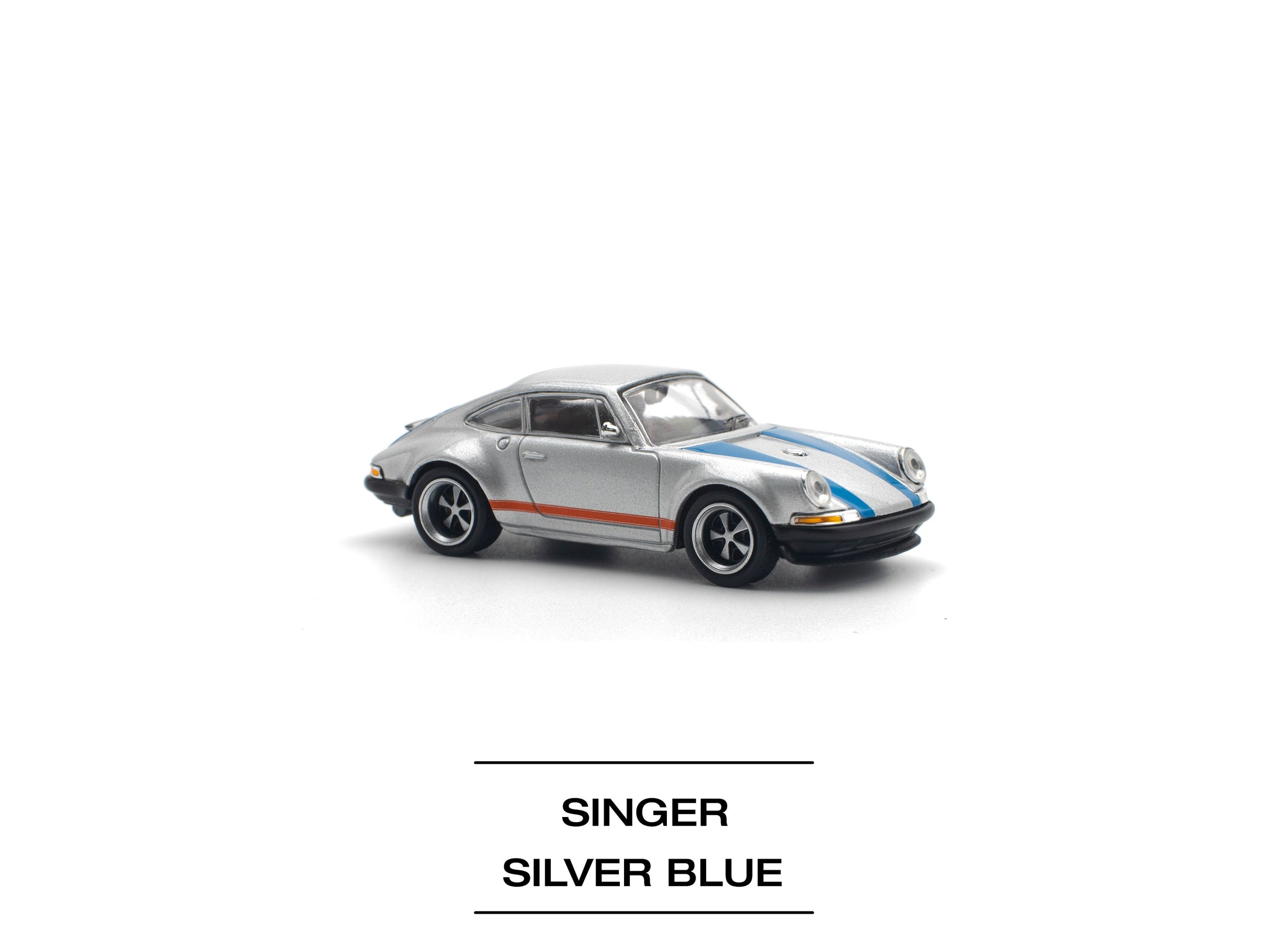 POPRACE 1/64 SINGER SILVER/BLUE Diecast Model Car