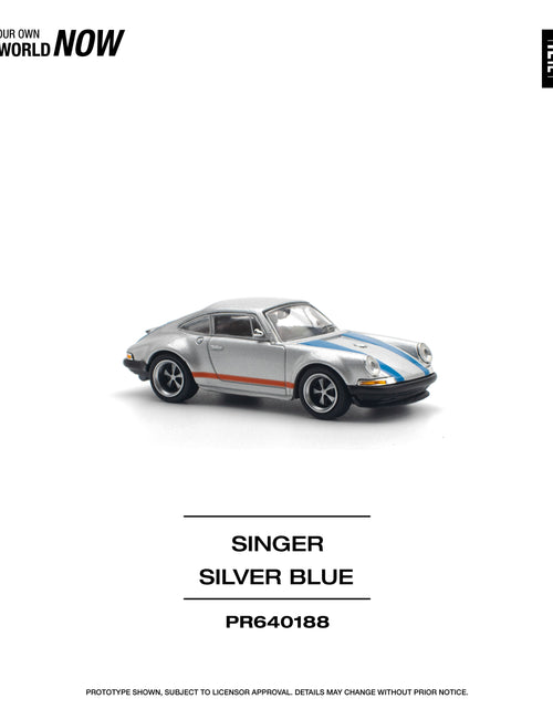 Load image into Gallery viewer, POPRACE 1/64 SINGER SILVER/BLUE Diecast Model Car
