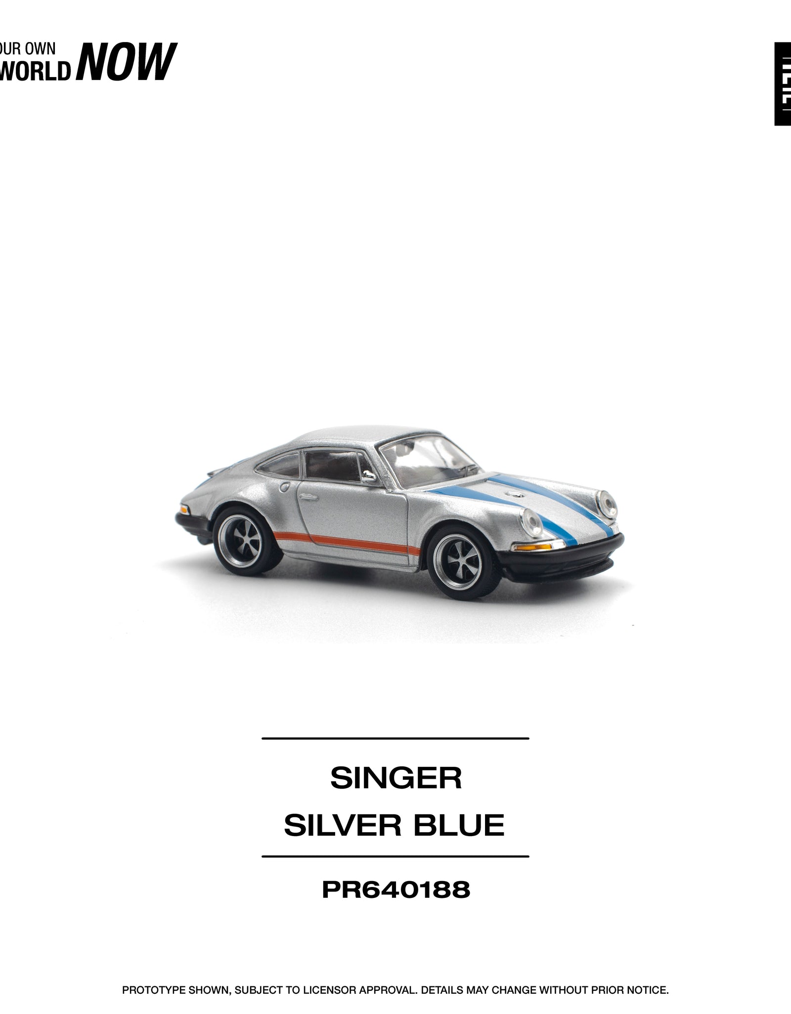 POPRACE 1/64 SINGER SILVER/BLUE Diecast Model Car