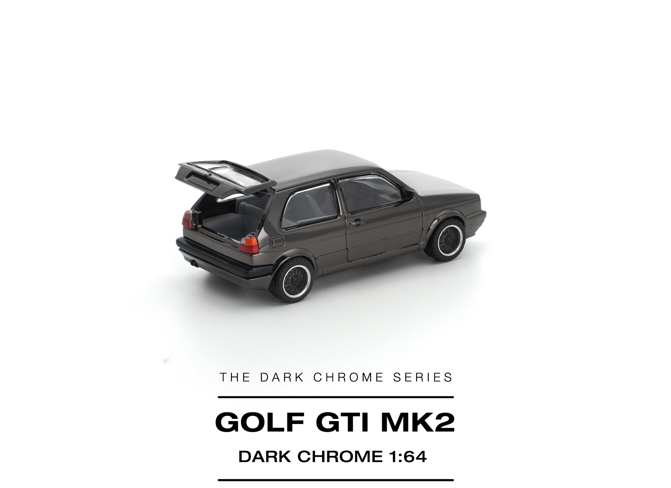 (Pre-order) POPRACE 1/64 GOLF GTI MK2 DARK CHROME Diecast Model Car
