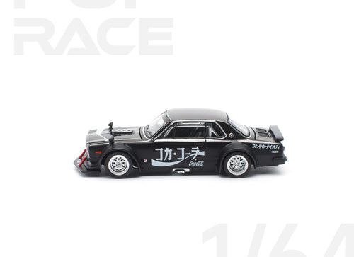 Load image into Gallery viewer, POP RACE 1/64 skyline GT-R drift hakosuka coca cola zero jp bk chrome
