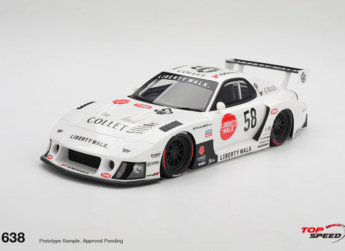 Load image into Gallery viewer, (Pre-order) Top Speed 1/18 MAZDA RX-7 LB-Hinomaru Diecast Model Car TS0638
