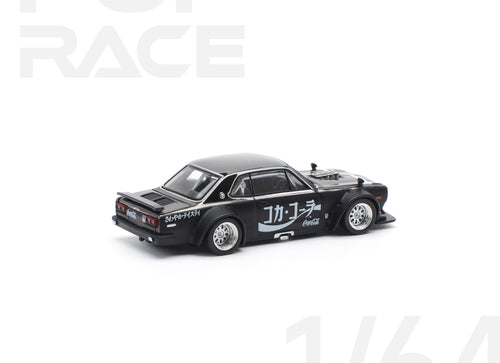 Load image into Gallery viewer, POP RACE 1/64 skyline GT-R drift hakosuka coca cola zero jp bk chrome
