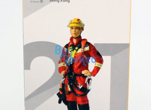 Load image into Gallery viewer, TINY 1/18 Resin Figure #21 Hong Kong Fireman Firefighter HART Red 10.3 cm Tall

