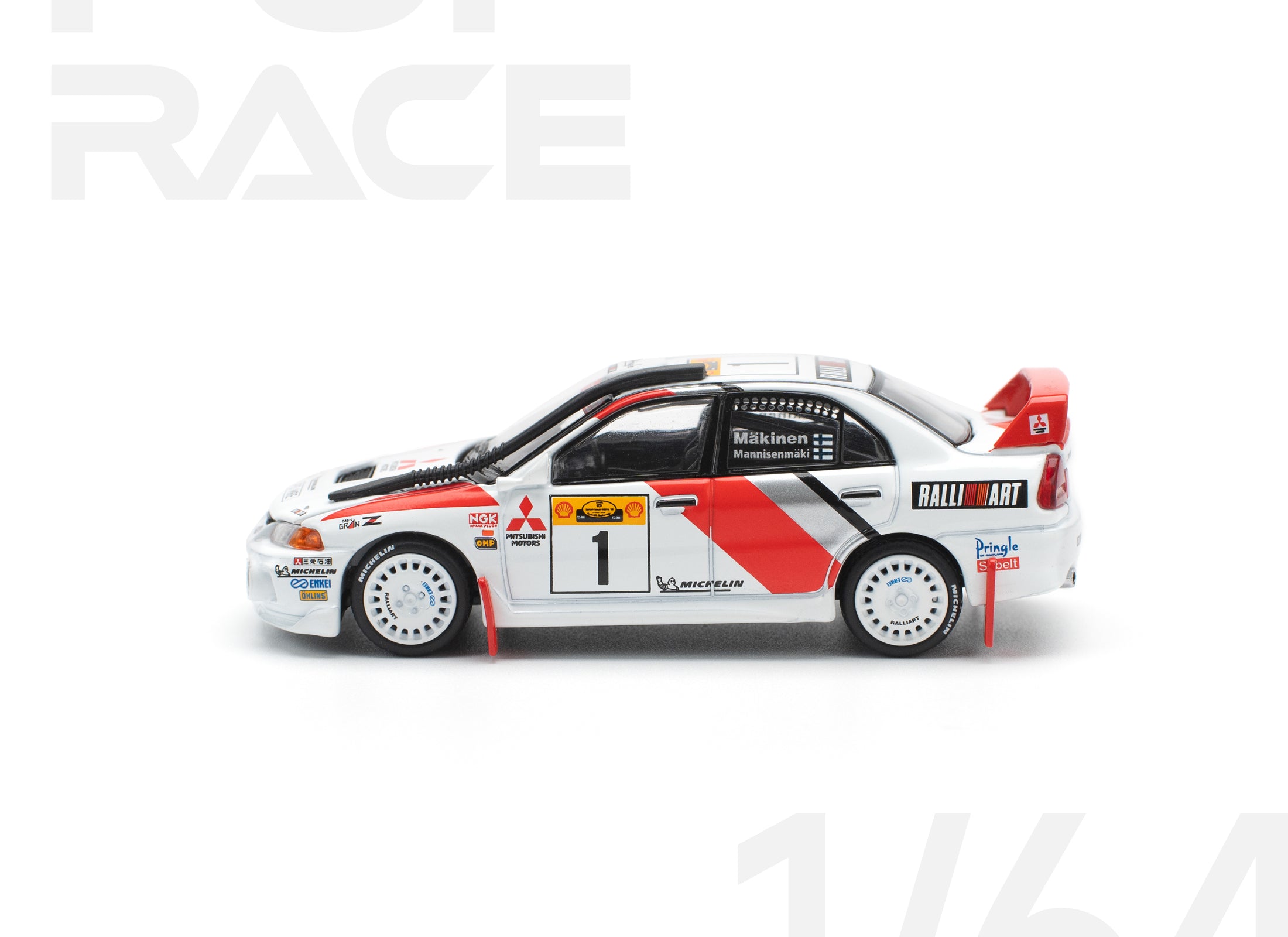 POP RACE 1/64 Mitsubishi lancer evolution iv safari rally kenya 1998