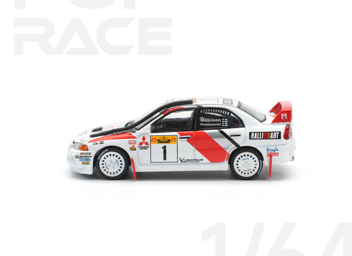 Load image into Gallery viewer, POP RACE 1/64 Mitsubishi lancer evolution iv safari rally kenya 1998
