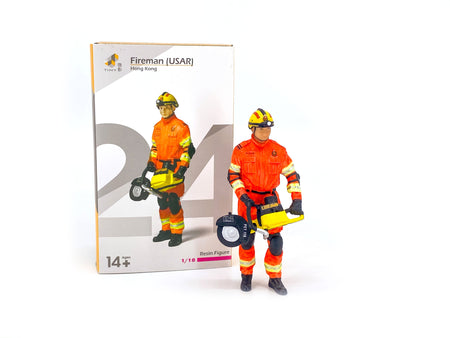 TINY City HK Scale 1/18 Figure #24 Fireman (USAR) Resin Mini Model Figure