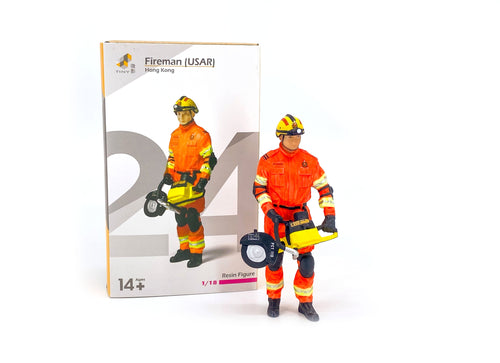 Load image into Gallery viewer, TINY City HK Scale 1/18 Figure #24 Fireman (USAR) Resin Mini Model Figure
