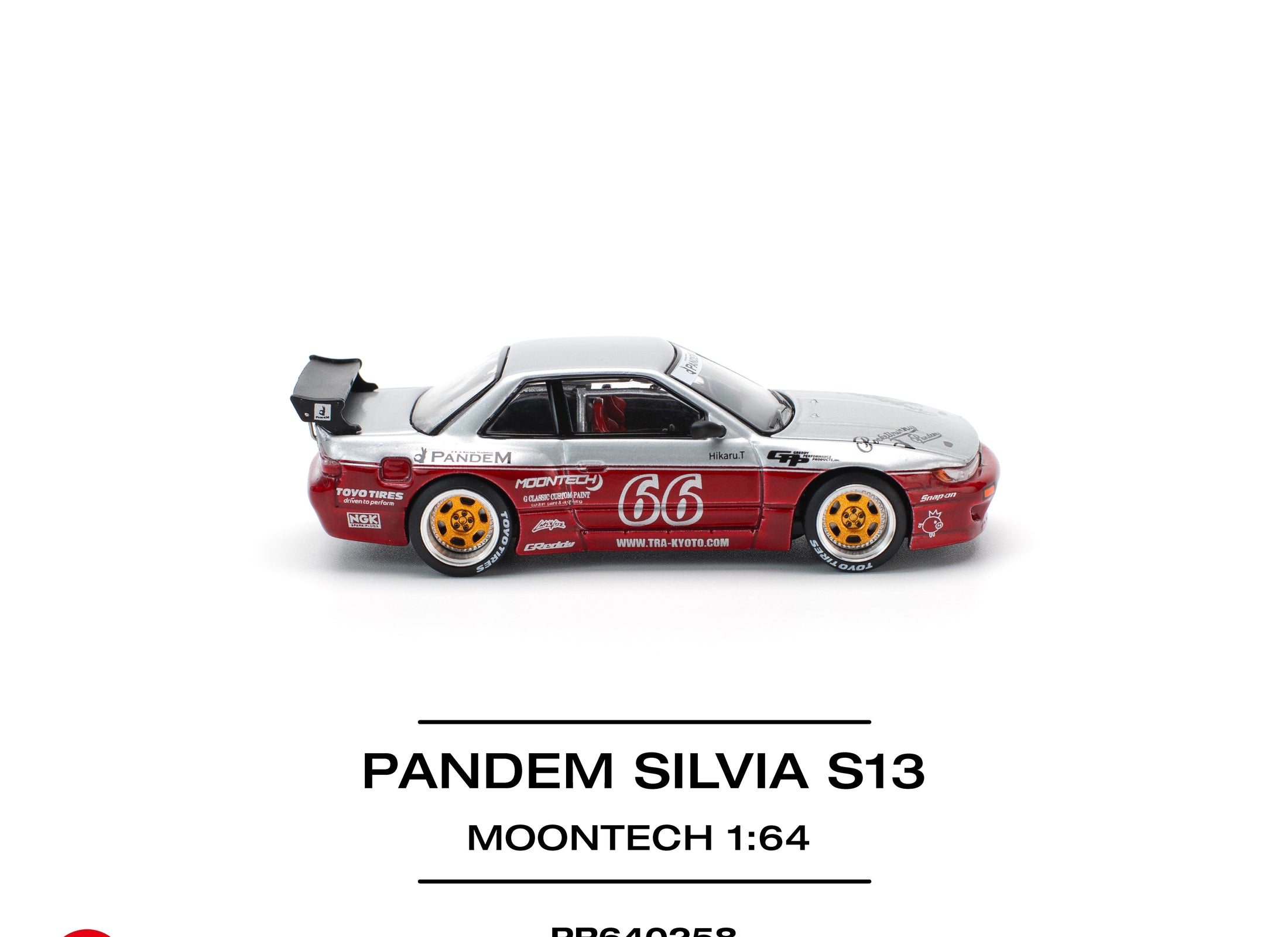 POP RACE 1/64 pandem silvia s13 - moontech red (new tooling) pr640258
