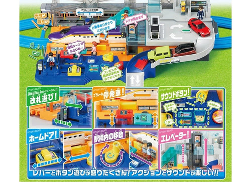 Load image into Gallery viewer, Takara Tomy Plarail Lever Action &amp; Sound! Big Station Playset
