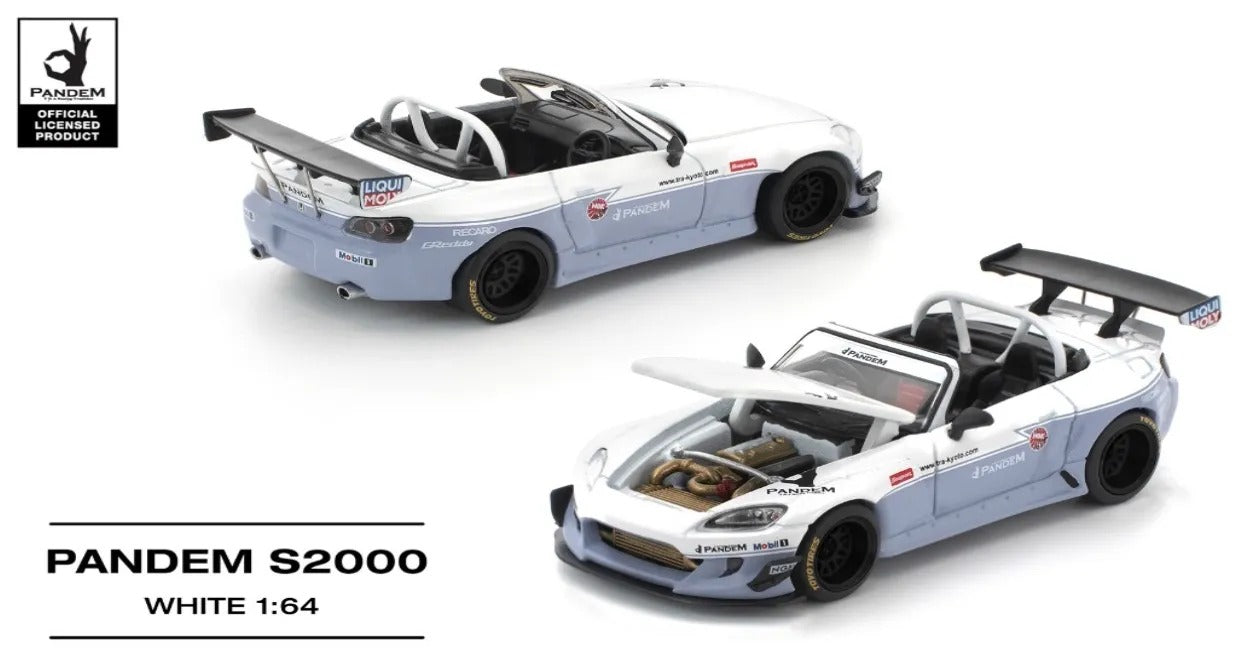 (Pre-order) POPRACE 1/64 PANDEM S2000 WHITE New Tooling Diecast Model Car