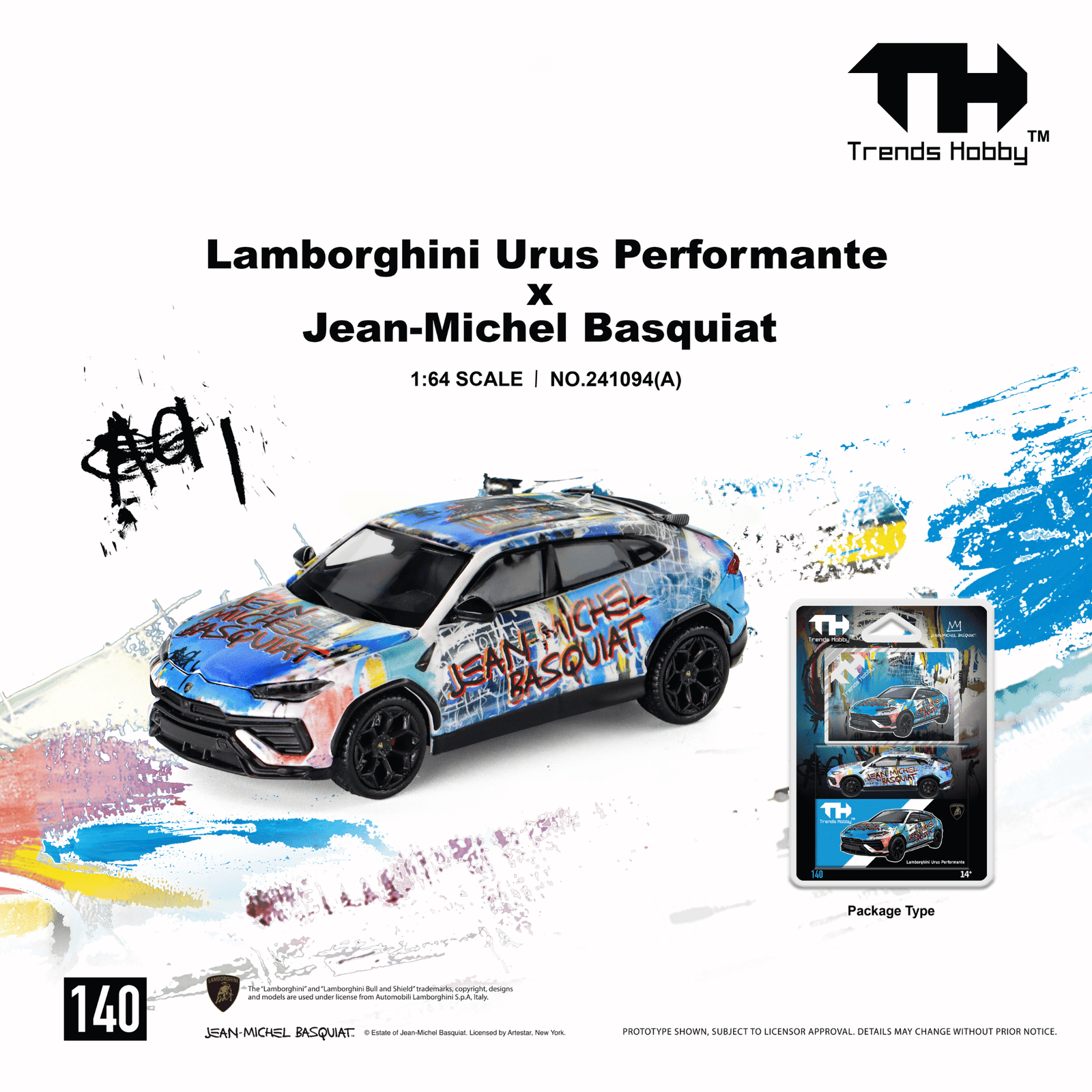 (Pre-order) Trends Hobby 1/64 Lamborghini Urus Performance & Basquiat White