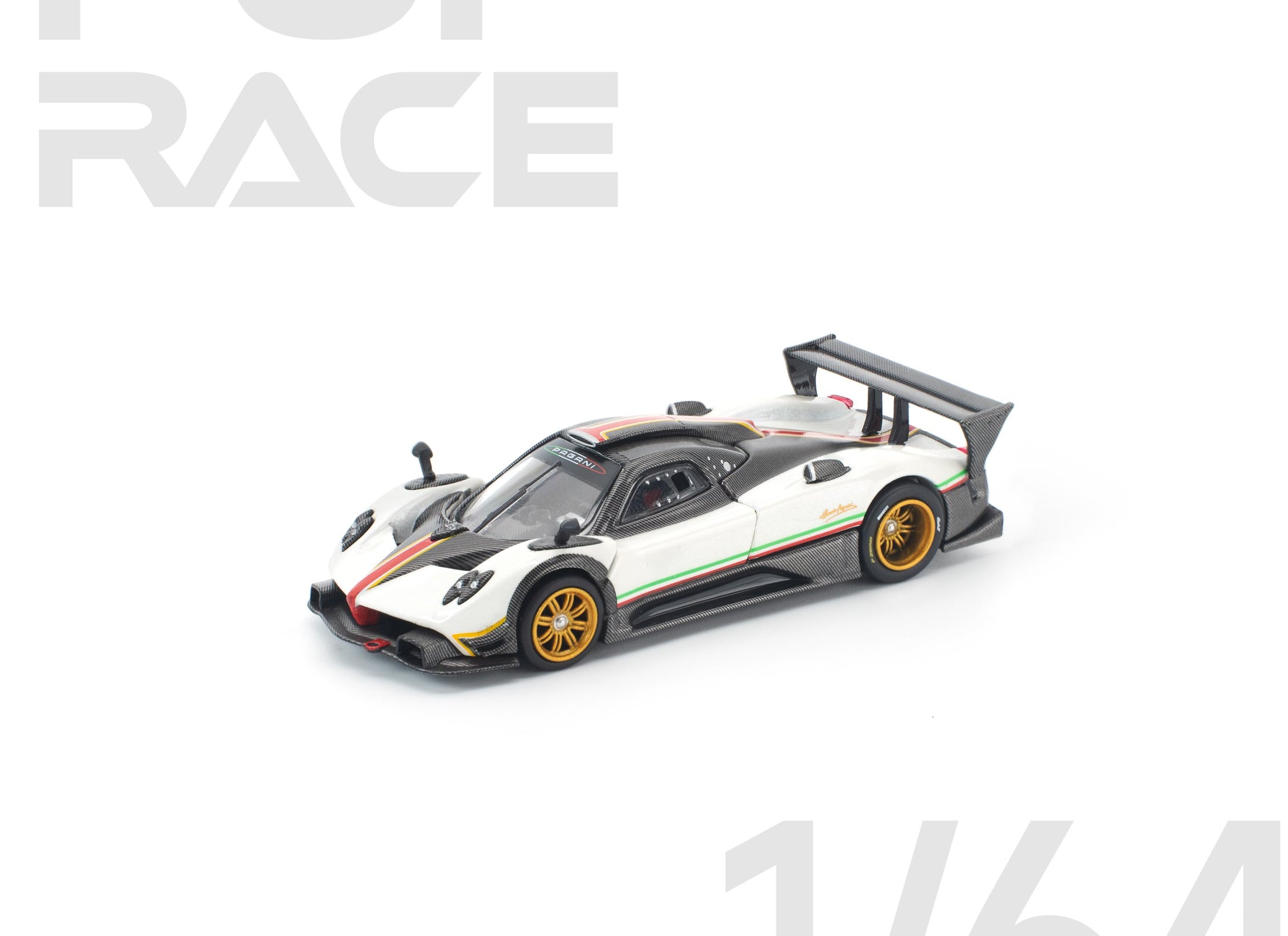 (Pre-order) POP RACE 1/64 PAGANI ZONDA R WHITE Diecast Model Car