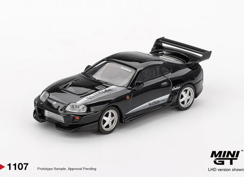Load image into Gallery viewer, (Pre-order) MINI GT #1107 Toyota Supra VeilSide Combat V-II Black RHD Model Car
