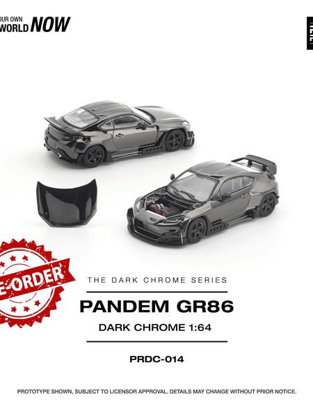 (Pre-order) POPRACE 1/64 - PANDEM GR 86 DARK CHROME Diecast Model Car