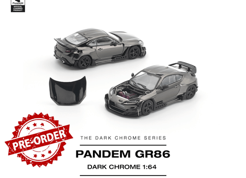 Load image into Gallery viewer, (Pre-order) POPRACE 1/64 - PANDEM GR 86 DARK CHROME Diecast Model Car
