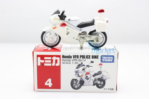 Load image into Gallery viewer, NEW Takara Tomica Tomy #4 Honda VFR Police Bike Scale 1:32 Diecast Toy Car Japan
