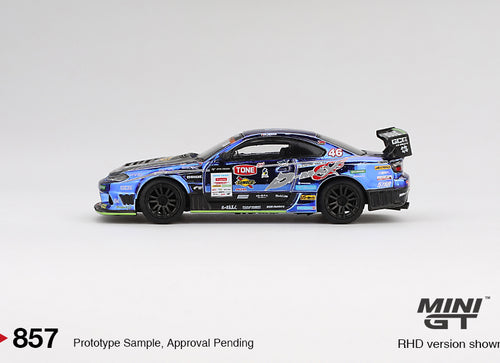 Load image into Gallery viewer, Mini GT #857 Nissan Silvia (S15) #46  D-MAX Racing 2023 D1 Grand Pix
