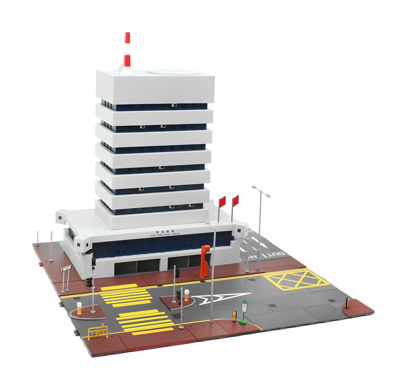 TINY Hong Kong City  1:64 Bd2 Police Station Building Set Street Diorama Model